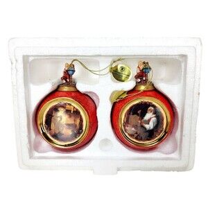 Vintage Norman Rockwell Heirloom Porcelain Bradford Editions Ornaments NEW